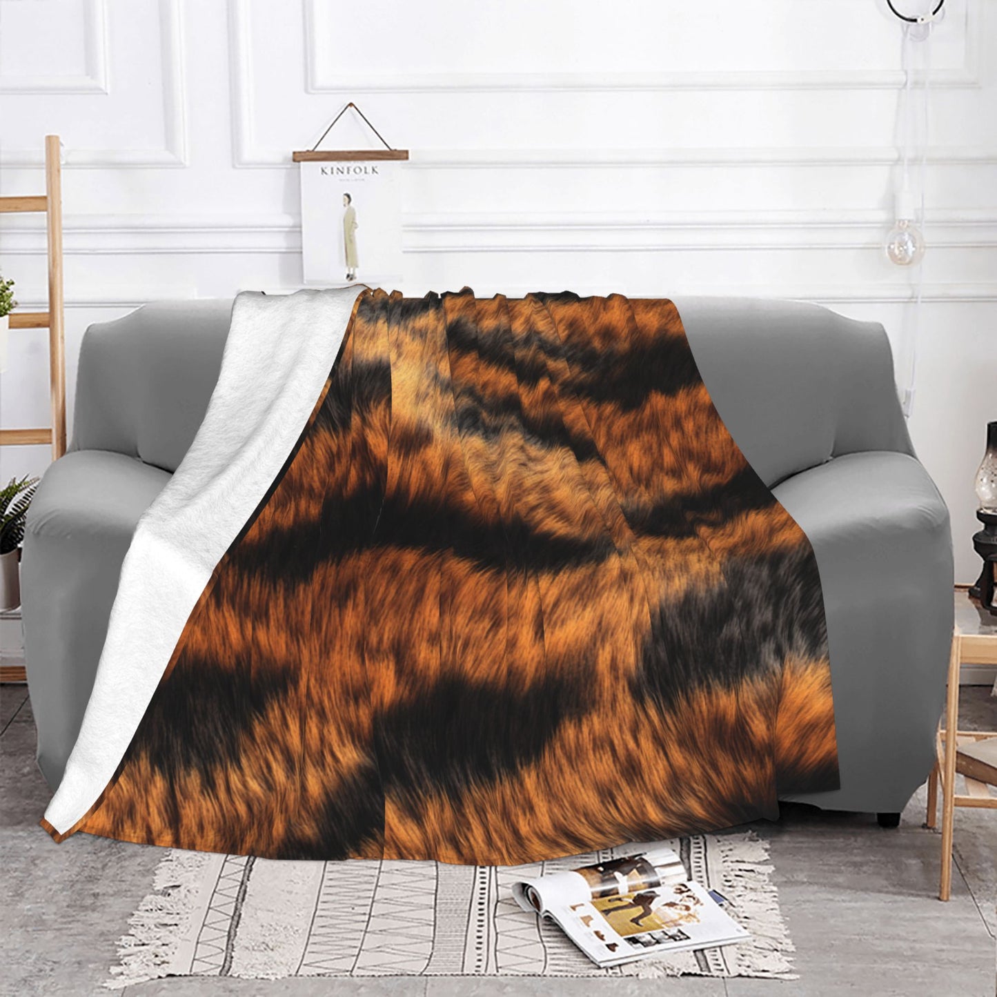 Tiger Fur Art Print | Realistic Animal Texture Modern Home Decor