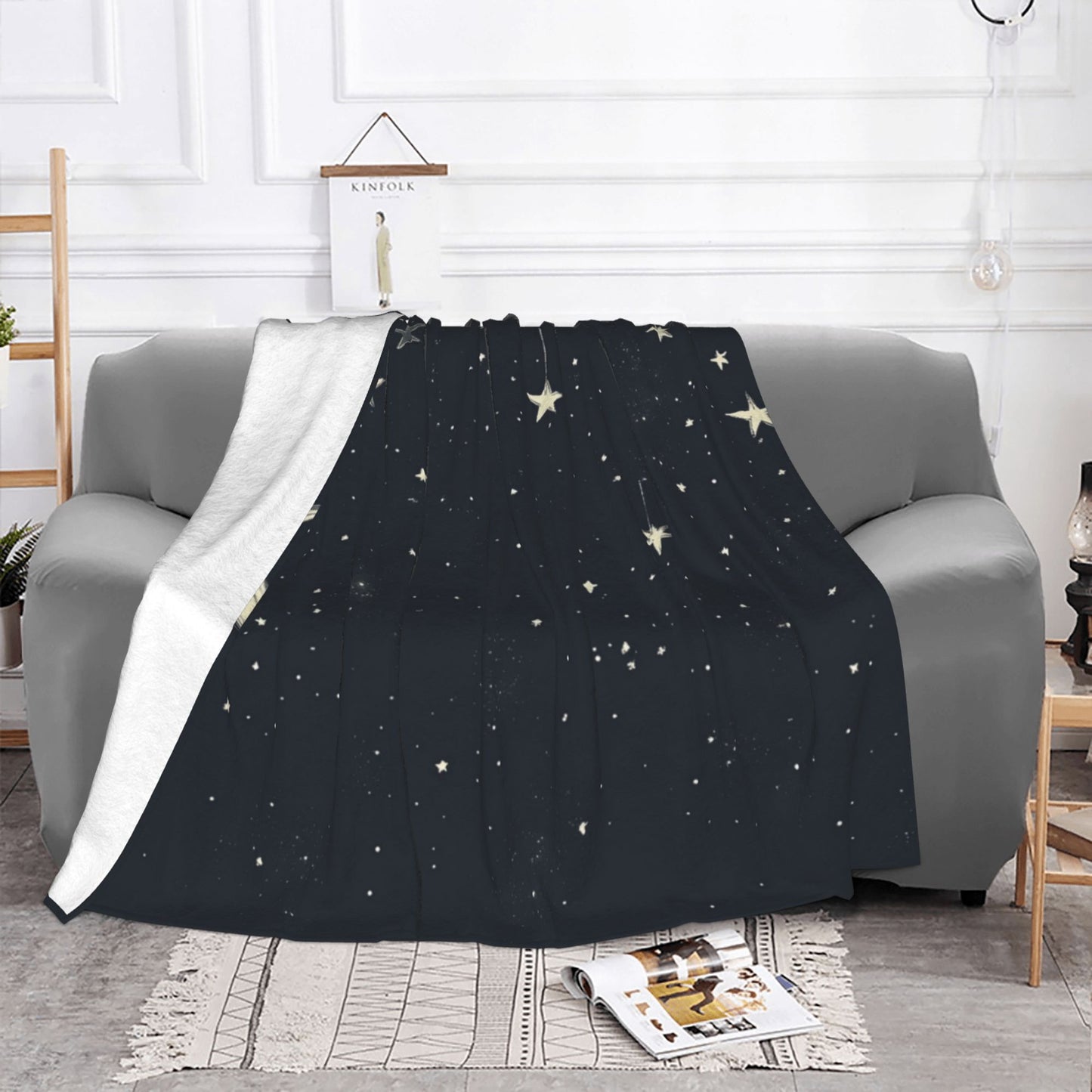 Starry Sky Moon Art Print